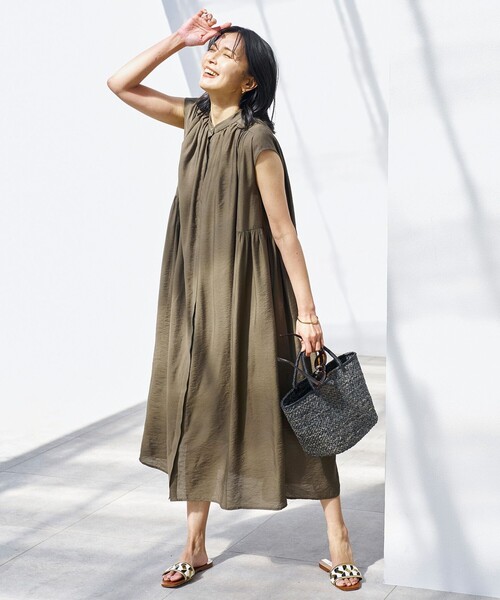 セール】ヴィンテージシアー ギャザーワンピース（ワンピース