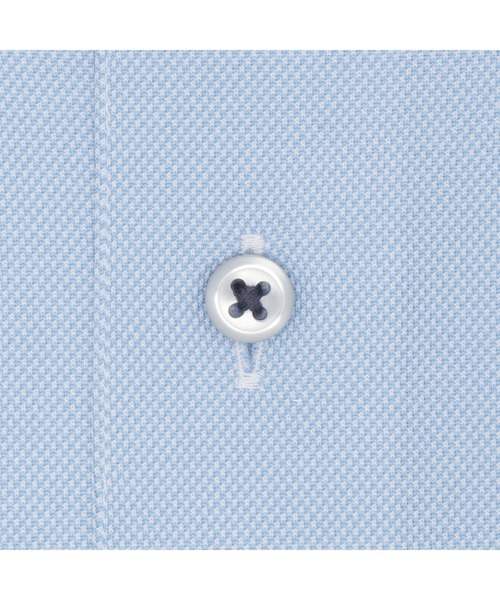 TOKYO SHIRTS（トウキョウシャツ）の「形態安定ノーアイロン ボタンダウン 長袖ストレッチビジネスワイシャツ（ビジネスシャツ・メンズ・ブルー・首回り37cm-裄丈80cm/首回り39cm-裄丈80cm/首回り39cm-裄丈84cm/首回り41cm-裄丈82cm/首回り41cm-裄丈86cm/首回り42cm-裄丈82cm/首回り42cm-裄丈86cm/首回り43cm-裄丈82cm/首回り43cm-裄丈86cm/首回り37cm-裄丈84cm）」の4枚目の写真