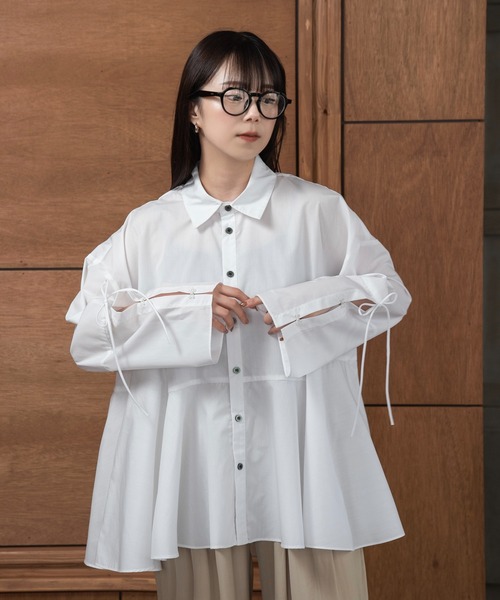 lawgy(ラウジー)の「flare sleeve arrange shirt / フレアスリーブアレンジシャツ(シャツ/ブラウス・レディース・イエロー/ピンク/ホワイト・FREE)」の1枚目の写真