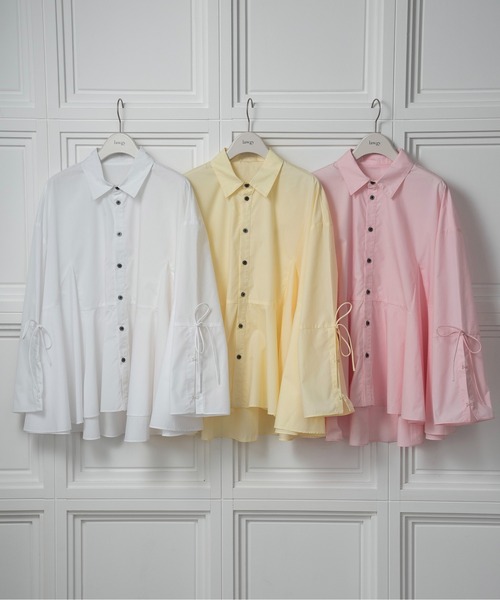 lawgy(ラウジー)の「flare sleeve arrange shirt / フレアスリーブアレンジシャツ(シャツ/ブラウス・レディース・イエロー/ピンク/ホワイト・FREE)」の4枚目の写真