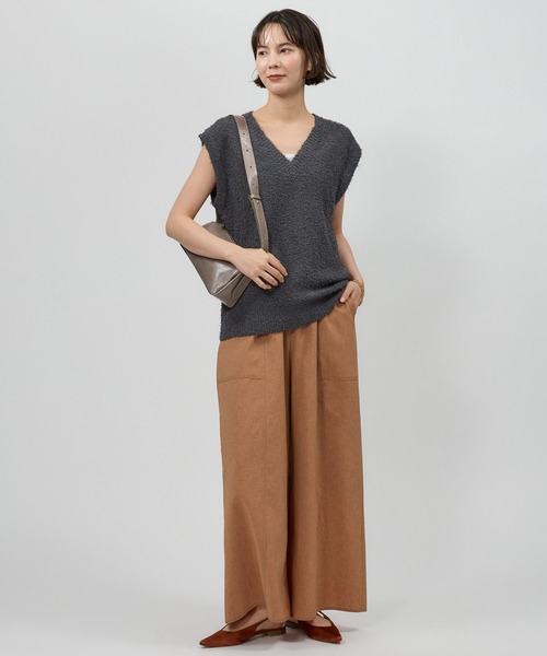 BABYLONE(バビロン)の「リネンライクワイドパンツ(その他パンツ・レディース・ブラック/ライトブラウン・36inch/34inch)」の6枚目の写真