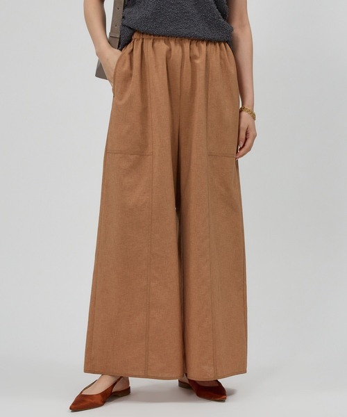 シワになりにくい》サマ美え ジョーゼットワイドパンツ CROSS