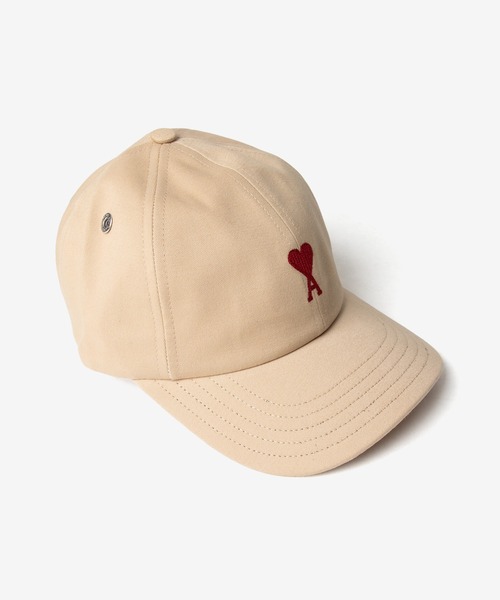 ひろや　Ami paris ベージュキャップ ハート刺繍 AMI PARIS Ami de Coeur CAP アミ パリス アミハート エンブロイ