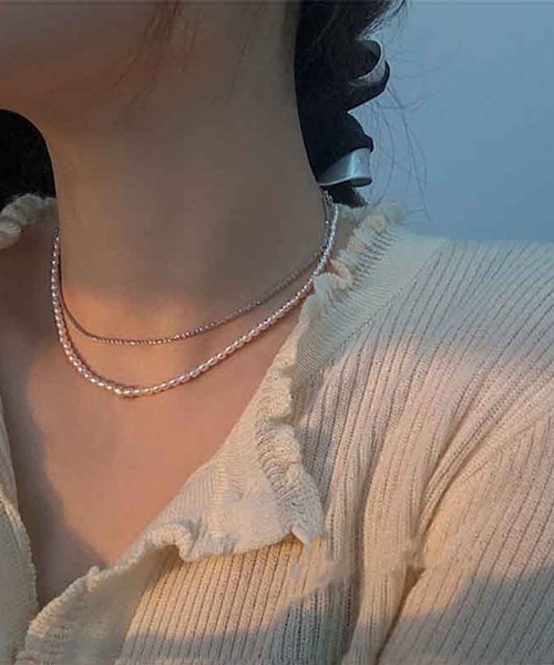 hinahina パール&チェーンネックレス pearl | hinahina