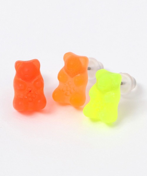 tiny tiny（ティニーティニー）の「蛍光グミベアピアス[tiny tiny(ティニーティニー)]（ピアス（両耳用）・レディース・イエロー/オレンジ/レッド・0）」の5枚目の写真