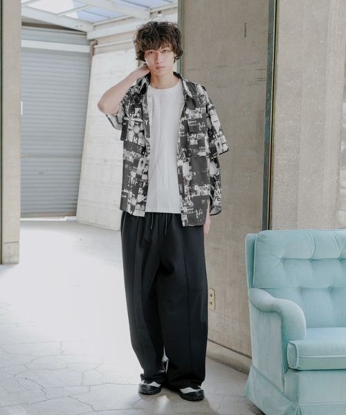 PBLIM（ページボーイリム）の「《UNISEX/WEB限定》-3kg見え/COZY(コージー)カットワイドパンツ（その他パンツ・レディース・レオパード/カモフラージュ/ブルー/ブラック/グレイッシュベージュ/ブラウン系その他・MEDIUM/LARGE）」の8枚目の写真