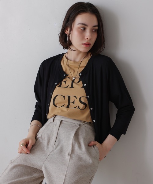 Bou Jeloud（ブージュルード）の「トラベルカーディガン（カーディガン/ボレロ・レディース・イエロー/ブラック/グレー・FREE）」の2枚目の写真