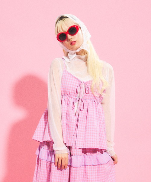 セール】2WAYギンガムチェックキャミチュニック（キャミソール