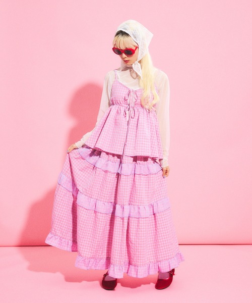 セール】2WAYギンガムチェックキャミチュニック（キャミソール