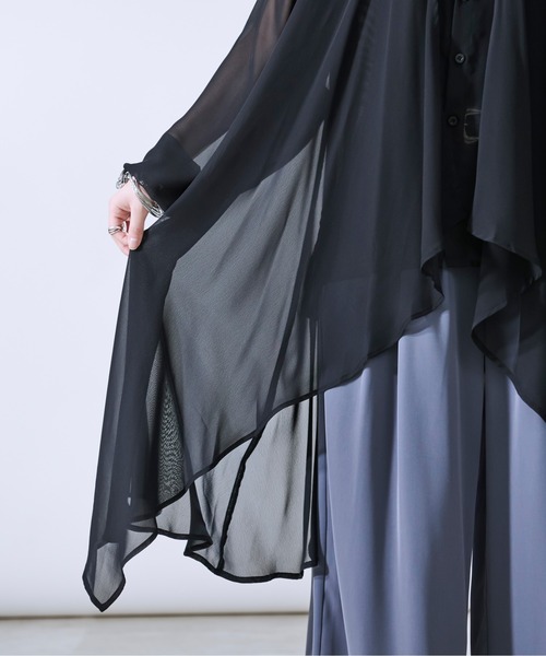 Ellno Loset（エルノロゼット）の「イレヘムレイヤードシアーシャツ（シャツ/ブラウス・メンズ・オフホワイト/ブラック・SMALL/MEDIUM/LARGE）」の21枚目の写真