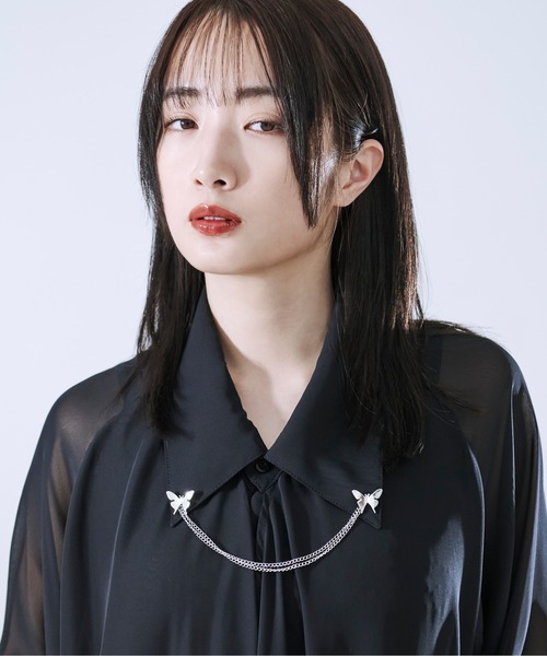 Ellno Loset（エルノロゼット）の「イレヘムレイヤードシアーシャツ（シャツ/ブラウス・メンズ・オフホワイト/ブラック・SMALL/MEDIUM/LARGE）」の15枚目の写真