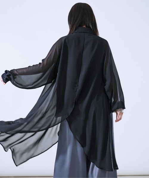 Ellno Loset（エルノロゼット）の「イレヘムレイヤードシアーシャツ（シャツ/ブラウス・メンズ・オフホワイト/ブラック・SMALL/MEDIUM/LARGE）」の10枚目の写真