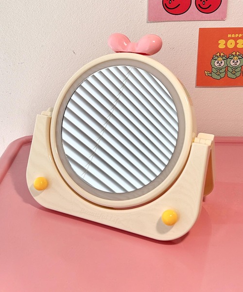 aimoha（アイモハ）の「リボン付き回転ミラー（ミラー・レディース・イエロー/ブルー・FREE）」の2枚目の写真