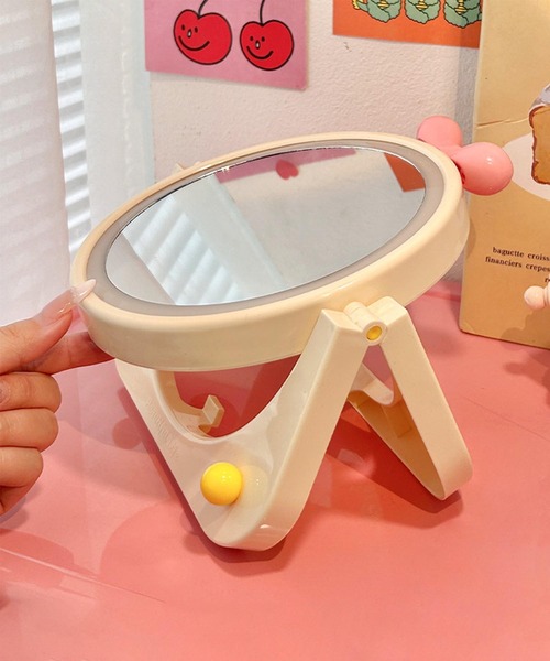 aimoha（アイモハ）の「リボン付き回転ミラー（ミラー・レディース・イエロー/ブルー・FREE）」の3枚目の写真