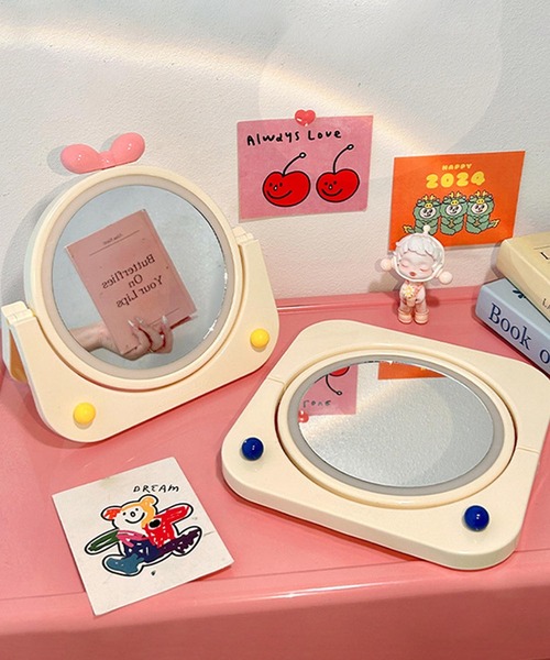 aimoha（アイモハ）の「リボン付き回転ミラー（ミラー・レディース・イエロー/ブルー・FREE）」の6枚目の写真