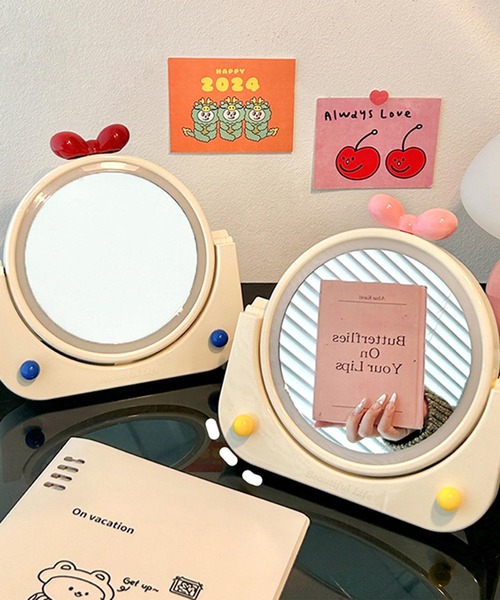 aimoha（アイモハ）の「リボン付き回転ミラー（ミラー・レディース・イエロー/ブルー・FREE）」の7枚目の写真