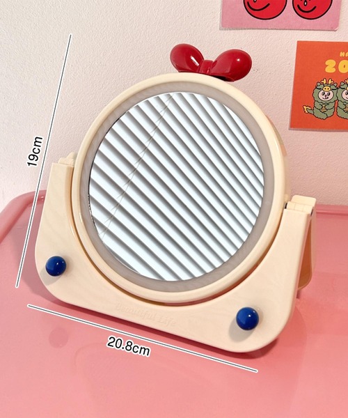 aimoha（アイモハ）の「リボン付き回転ミラー（ミラー・レディース・イエロー/ブルー・FREE）」の8枚目の写真