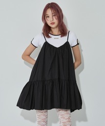 ギャザーフレアキャミワンピース