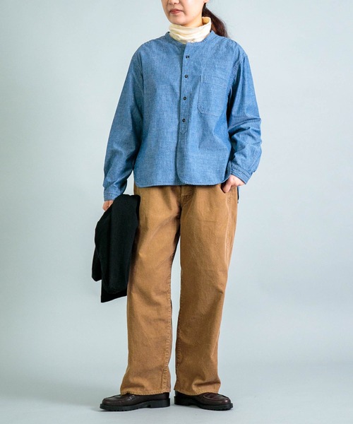 OMNIGOD（オムニゴッド）の「[OMNIGOD womens / オムニゴッド] シャンブレー スタンドカラーシャツ（シャツ/ブラウス・レディース・ネイビー・2/3）」の19枚目の写真