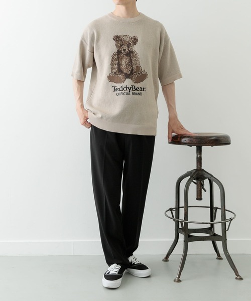 ITEMS URBANRESEARCH(アイテムズ アーバンリサーチ)の「Teddy Bear クルーネックサマーニット(ニット/セーター・メンズ・ベージュ/ネイビー/グリーン・MEDIUM/LARGE)」の6枚目の写真