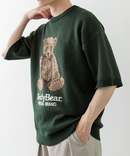 ITEMS URBANRESEARCH(アイテムズ アーバンリサーチ)の「Teddy Bear クルーネックサマーニット(ニット/セーター・メンズ・ベージュ/ネイビー/グリーン・MEDIUM/LARGE)」の8枚目の写真