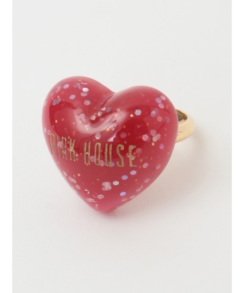 PINK HOUSE(ピンクハウス)の「ハートラメモチーフリング(リング・レディース・クリア/ラベンダー/ブラック/レッド/ピンク・フリー)」の4枚目の写真