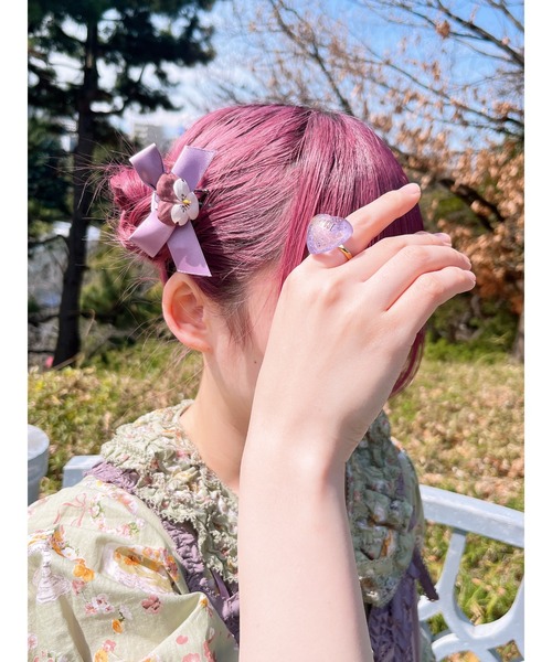 PINK HOUSE(ピンクハウス)の「ハートラメモチーフリング(リング・レディース・クリア/ラベンダー/ブラック/レッド/ピンク・フリー)」の11枚目の写真