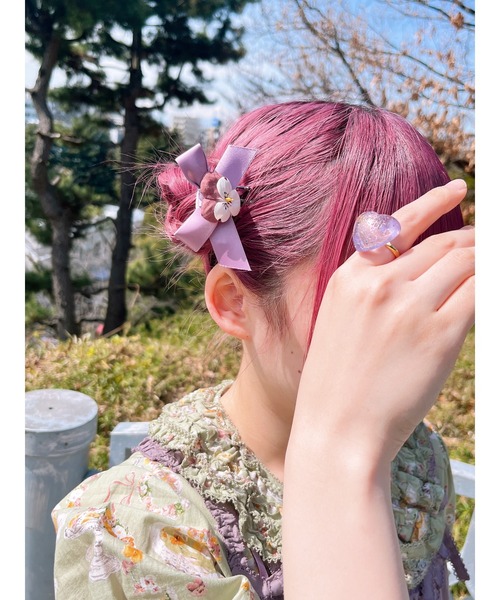 PINK HOUSE(ピンクハウス)の「ハートラメモチーフリング(リング・レディース・クリア/ラベンダー/ブラック/レッド/ピンク・フリー)」の12枚目の写真