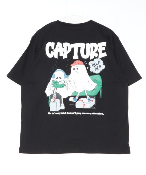 セール】【82】ゴーストスケーター Tシャツ/発泡＆蓄光プリント/バック