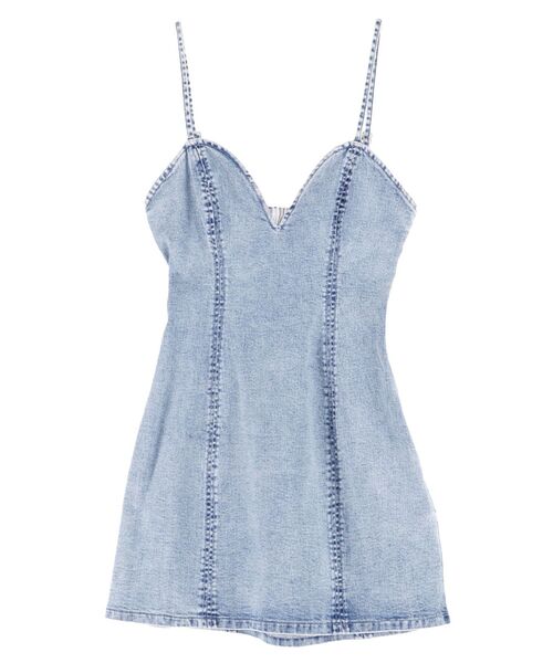 EATME（イートミー）の「デニムジャンスカ（ワンピース・レディース・ブルー/ライトブルー/ブラック・FREE）」の2枚目の写真