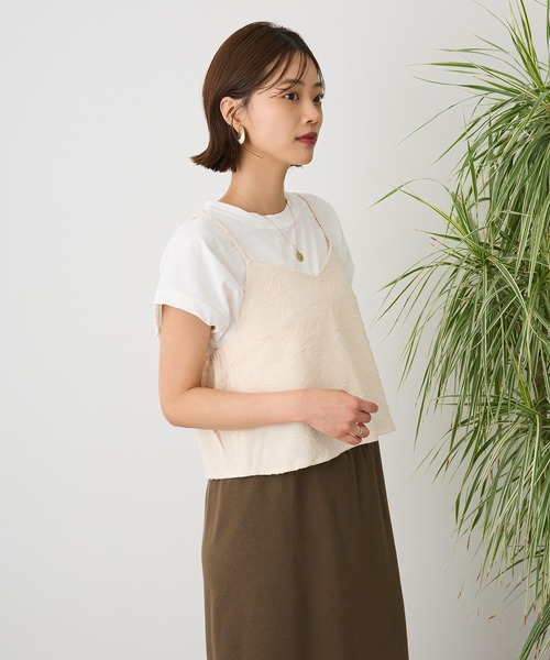 CRAFT STANDARD BOUTIQUE(クラフトスタンダードブティック)の「カットジャガードビスチェ◆(ベスト・レディース・ブラック/アイボリー・FREE)」の5枚目の写真