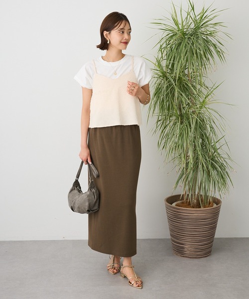 CRAFT STANDARD BOUTIQUE(クラフトスタンダードブティック)の「カットジャガードビスチェ◆(ベスト・レディース・ブラック/アイボリー・FREE)」の8枚目の写真