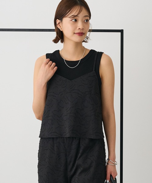 CRAFT STANDARD BOUTIQUE(クラフトスタンダードブティック)の「カットジャガードビスチェ◆(ベスト・レディース・ブラック/アイボリー・FREE)」の11枚目の写真