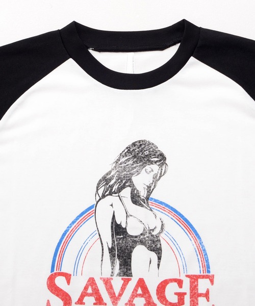 Revo.（レボ）の「ヴィンテージライク レトロアメリカン ガール プリント オーバーサイズTシャツ ラグランスリーブ リンガー（Tシャツ/カットソー・メンズ・ホワイト系その他2/ホワイト系その他4/チャコールグレー/レッド系その他2/グレー系その他/レッド系その他4/ホワイト/ホワイト系その他/ホワイト系その他3/レッド/レッド系その他/レッド系その他3/ネイビー/ブルー系その他・M/L/XL）」の21枚目の写真