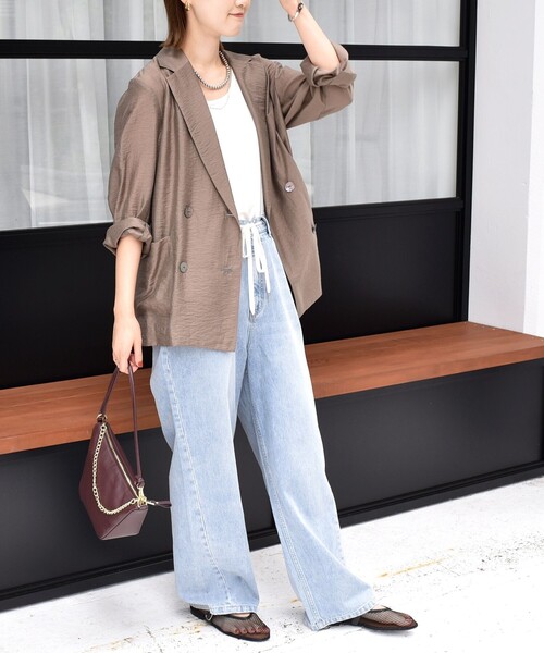 SHIPS(シップス)の「〈洗濯機可能〉ドロスト イージー デニム パンツ(デニムパンツ・レディース・ブルー・36/38)」の3枚目の写真