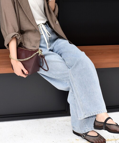 SHIPS(シップス)の「〈洗濯機可能〉ドロスト イージー デニム パンツ(デニムパンツ・レディース・ブルー・36/38)」の6枚目の写真