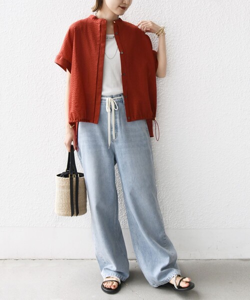 SHIPS(シップス)の「〈洗濯機可能〉ドロスト イージー デニム パンツ(デニムパンツ・レディース・ブルー・36/38)」の7枚目の写真