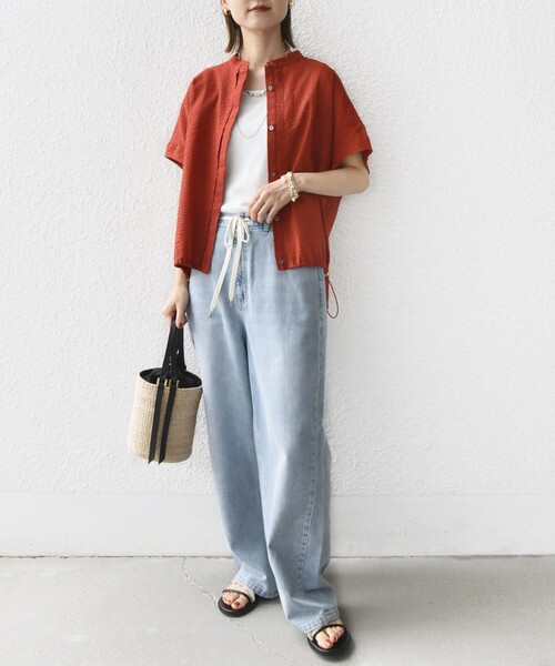 SHIPS(シップス)の「〈洗濯機可能〉ドロスト イージー デニム パンツ(デニムパンツ・レディース・ブルー・36/38)」の8枚目の写真