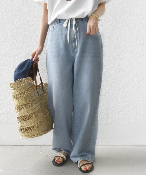 SHIPS(シップス)の「〈洗濯機可能〉ドロスト イージー デニム パンツ(デニムパンツ・レディース・ブルー・36/38)」の12枚目の写真