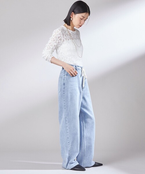 SHIPS(シップス)の「〈洗濯機可能〉ドロスト イージー デニム パンツ(デニムパンツ・レディース・ブルー・36/38)」の17枚目の写真