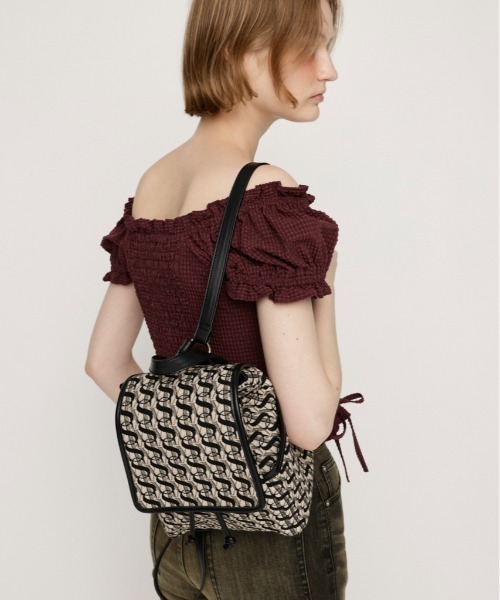 SLY(スライ)の「MONOGRAM JQ BACKPACK モノグラム ジャガード バックパック(バックパック/リュック・レディース・ブラック系その他2・FREE)」の13枚目の写真