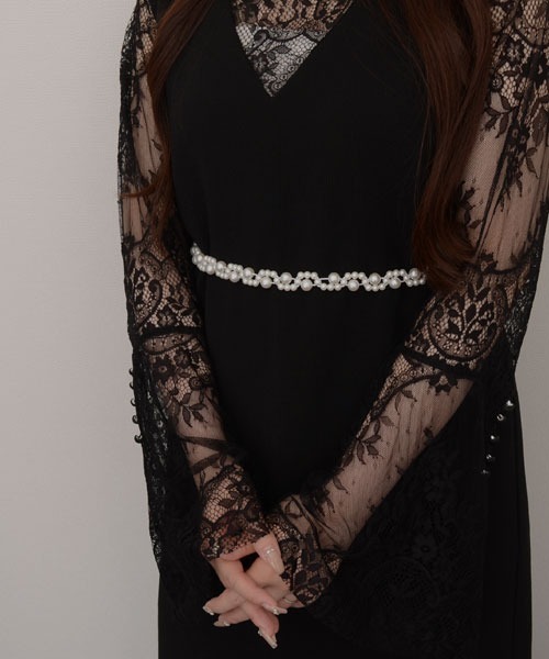 VIBGYOR Women（ヴィブジョー　ウィメン）の「【resonance】パール ウエストマーク ゴムベルト【マルチウェイ/オケージョン】（ベルト・レディース・ホワイト系3/ホワイト系2/ホワイト系1・FREE）」の2枚目の写真