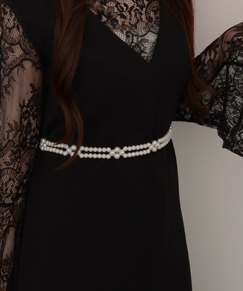 VIBGYOR Women（ヴィブジョー　ウィメン）の「【resonance】パール ウエストマーク ゴムベルト【マルチウェイ/オケージョン】（ベルト・レディース・ホワイト系3/ホワイト系2/ホワイト系1・FREE）」の3枚目の写真