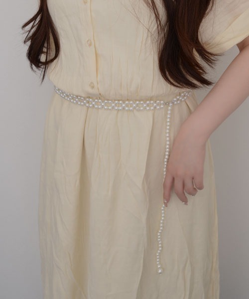 VIBGYOR Women（ヴィブジョー　ウィメン）の「【resonance】パール ウエストマーク ゴムベルト【マルチウェイ/オケージョン】（ベルト・レディース・ホワイト系3/ホワイト系2/ホワイト系1・FREE）」の6枚目の写真