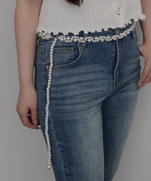 VIBGYOR Women（ヴィブジョー　ウィメン）の「【resonance】パール ウエストマーク ゴムベルト【マルチウェイ/オケージョン】（ベルト・レディース・ホワイト系3/ホワイト系2/ホワイト系1・FREE）」の11枚目の写真