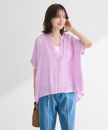 日本最級 シャツ/ブラウス（パープル/紫色系・ロング丈）ファッション通販 アイドル