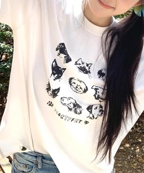 Vipoa(ヴィポア)の「Monochrome animal print T-shirt(Tシャツ/カットソー・レディース・ホワイト・FREE)」の2枚目の写真