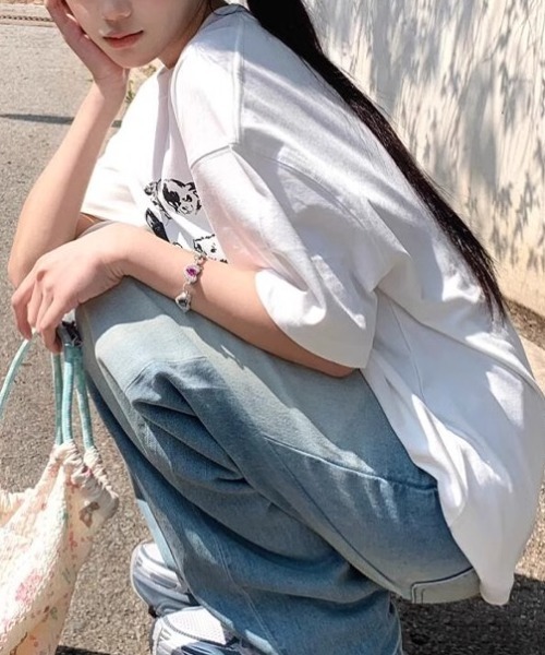 Vipoa(ヴィポア)の「Monochrome animal print T-shirt(Tシャツ/カットソー・レディース・ホワイト・FREE)」の4枚目の写真