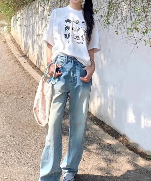 Vipoa(ヴィポア)の「Monochrome animal print T-shirt(Tシャツ/カットソー・レディース・ホワイト・FREE)」の5枚目の写真