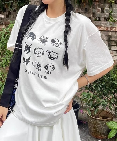 Vipoa(ヴィポア)の「Monochrome animal print T-shirt(Tシャツ/カットソー・レディース・ホワイト・FREE)」の6枚目の写真